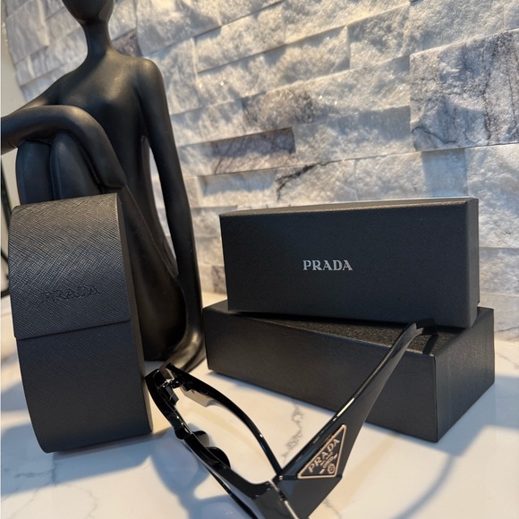 Prada Women's Glasses in Black with Silver Details - Picture 1 of 2